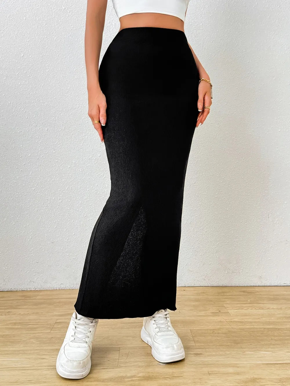 Juni - Elegant slit maxi wrap skirt med bekväm passform