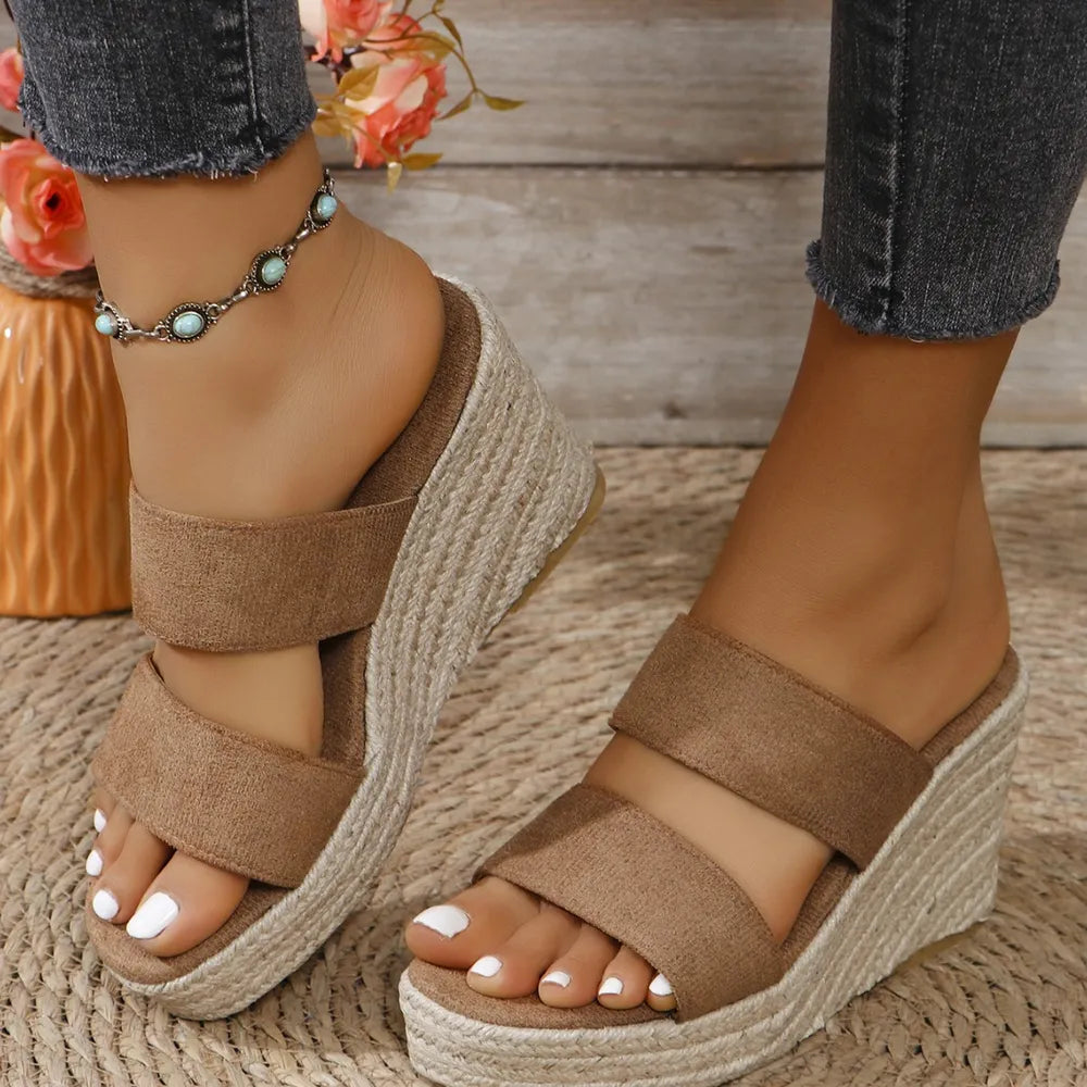 Elsa - Stiliga open toe platform wedge sandals i komfortabel design