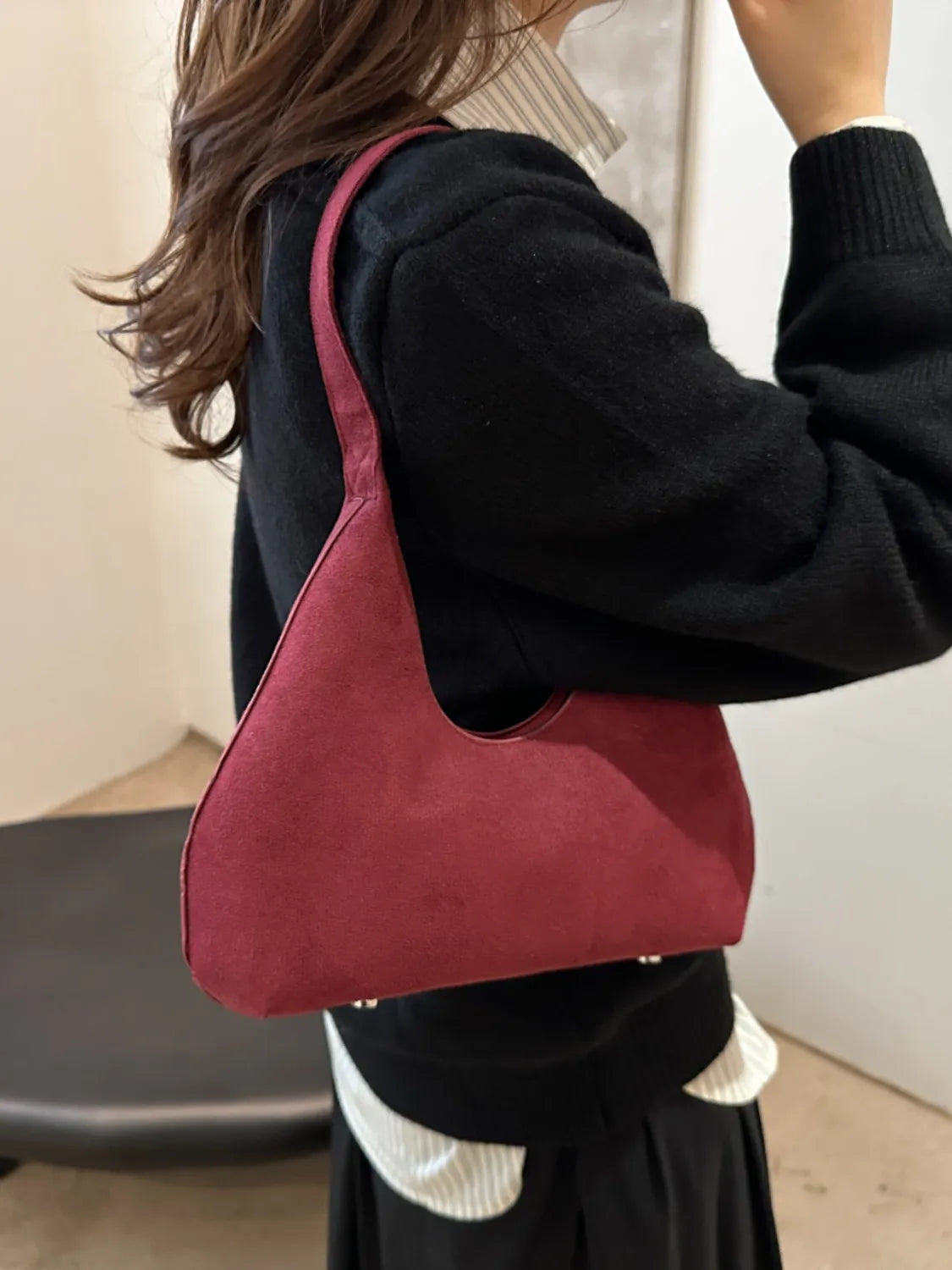 Hedda - Solid Color Shoulder Bag i liten och praktisk design