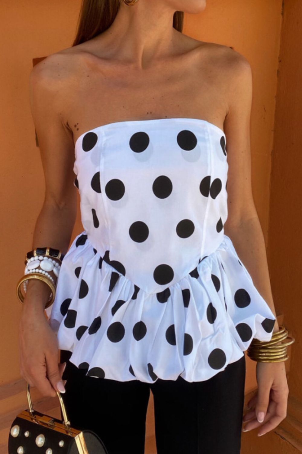 Lilly - Smocked Back Bubble Hem Tube Top med stilren design