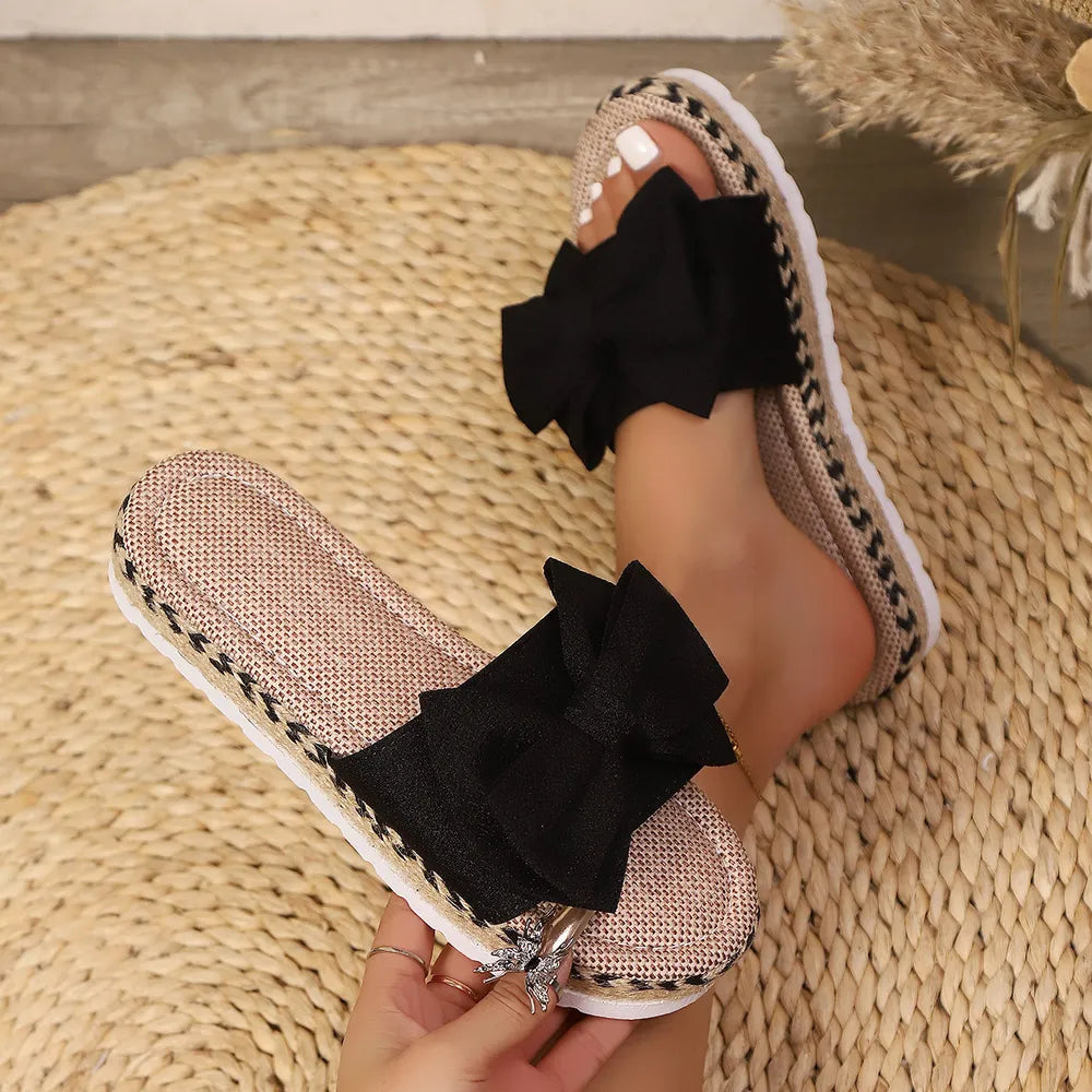 Nova - Elegant Bow Open Toe Platform Sandals med komfort