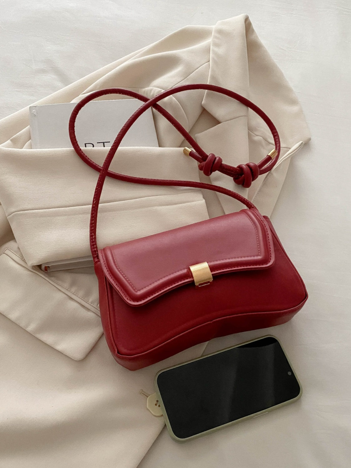 Anna - Knotted Strap PU Leather Handbag i stilren design