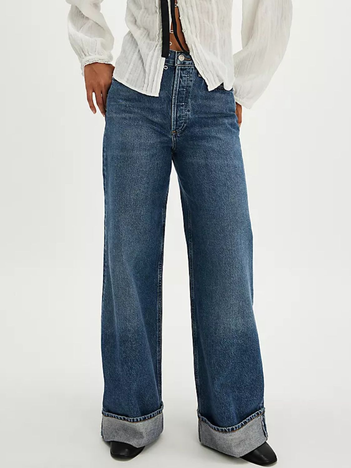 Minna - Bekväma cuffed jeans med fickor och klassisk stil