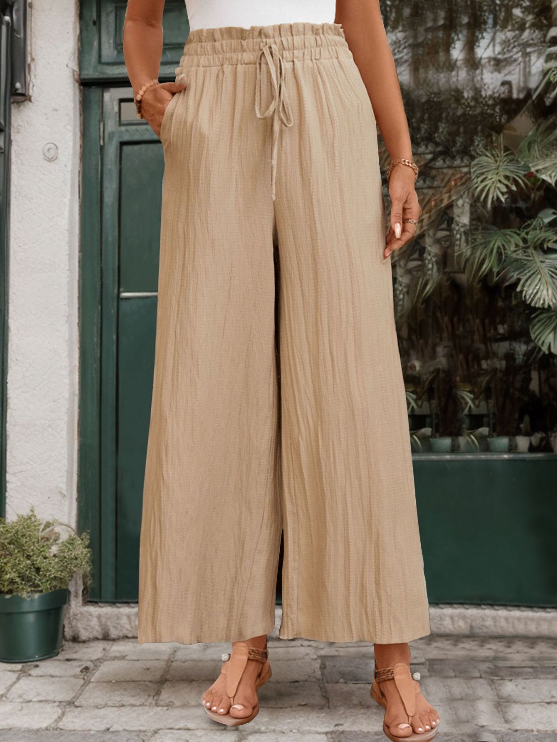 Ofelia - Perfee Frill Wide Leg Pants med elegant design